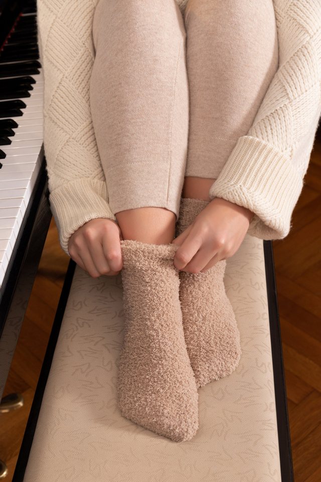 Camano Socken warm & cozy (4-Paar, 4 Paar) Crew-Schnitt, mit weichem Bund ohne Gummidruck, warme Kuschelqualität – Bild 4 von 5