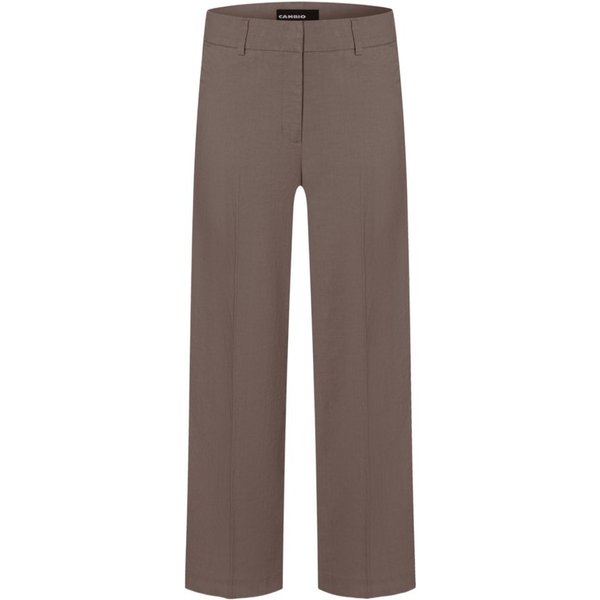 Cambio Stoffhose braun,Casual,Leinen,Unifarben,Wide Leg,Mittel