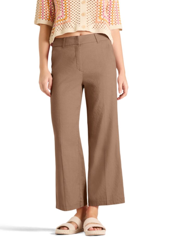 Cambio Stoffhose braun,Casual,Leinen,Unifarben,Wide Leg,Mittel – Bild 3 von 5