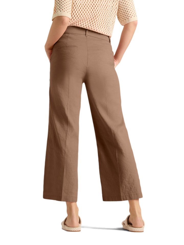 Cambio Stoffhose braun,Casual,Leinen,Unifarben,Wide Leg,Mittel – Bild 4 von 5