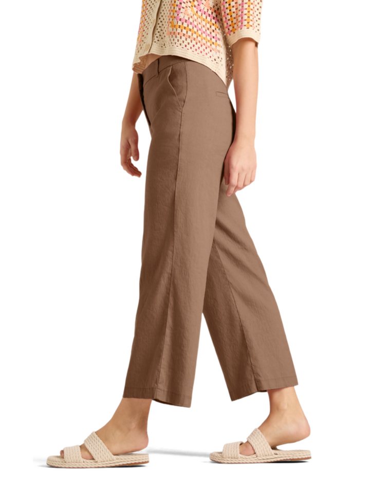 Cambio Stoffhose braun,Casual,Leinen,Unifarben,Wide Leg,Mittel – Bild 5 von 5