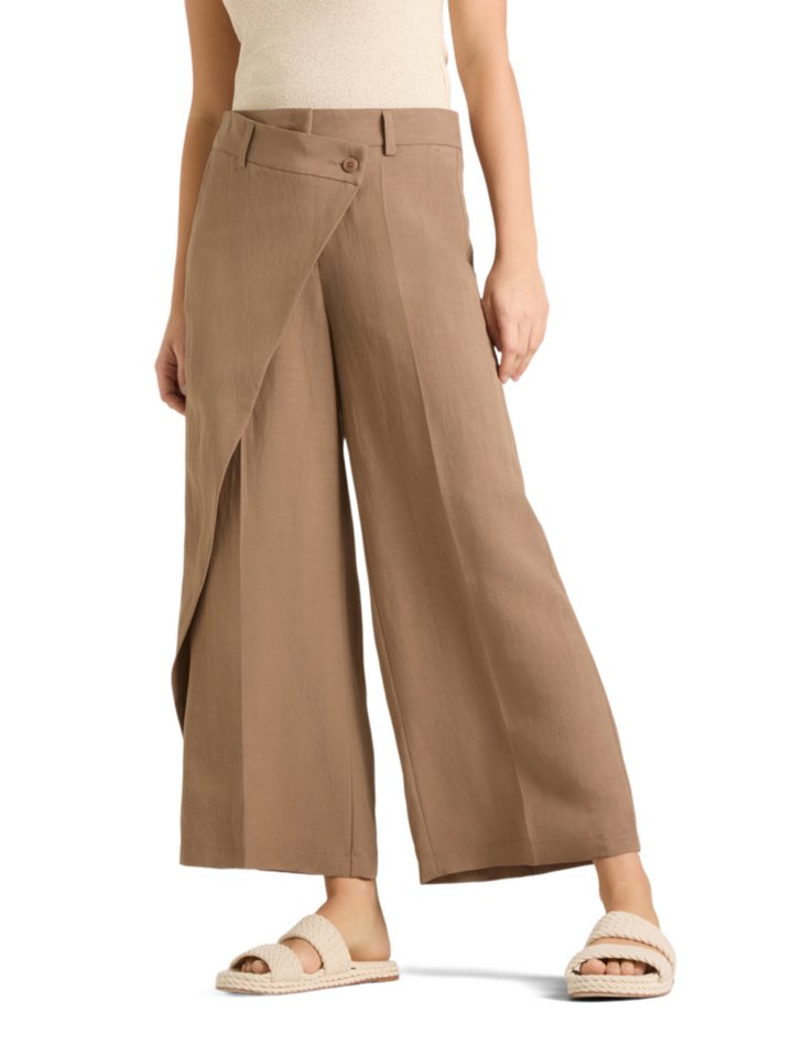 Cambio Stoffhose braun,Casual,Leinen,Unifarben,Regular Fit – Bild 4 von 5