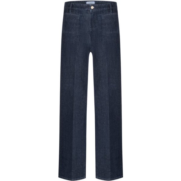 Cambio Weite Jeans blau,Casual,Baumwolle,Unifarben,Straight Leg,Hoch