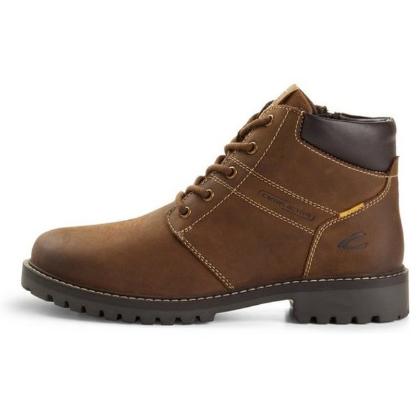 camel active Boots crazy horse/split TAN Schnürboots