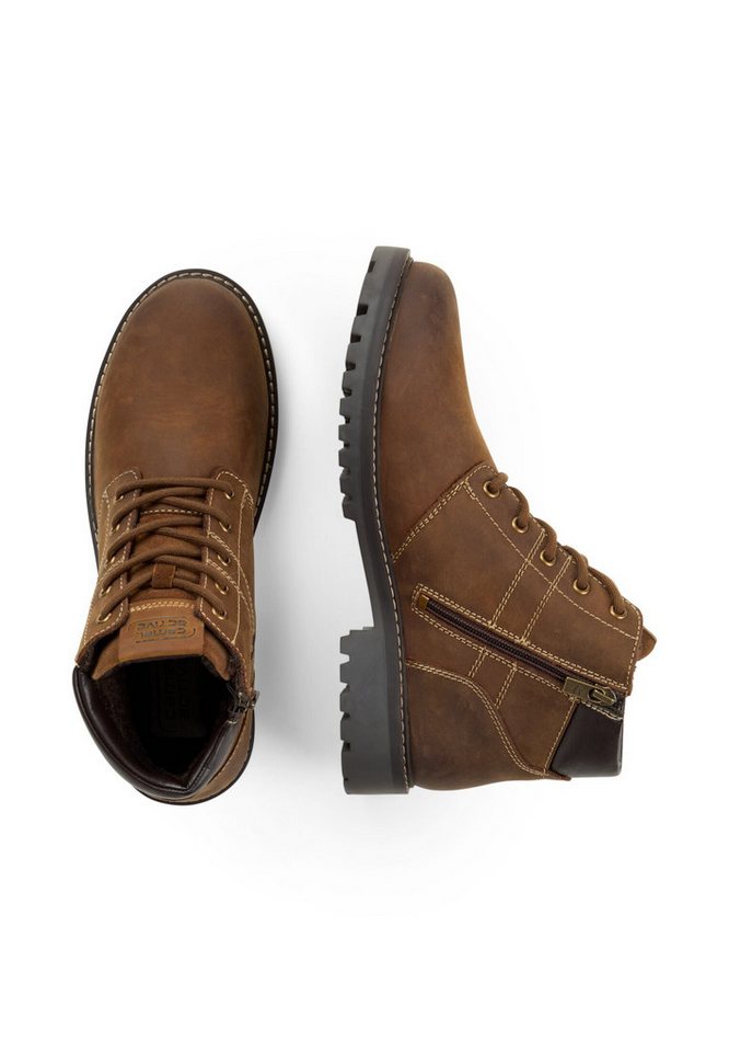 camel active Boots crazy horse/split TAN Schnürboots – Bild 2 von 5