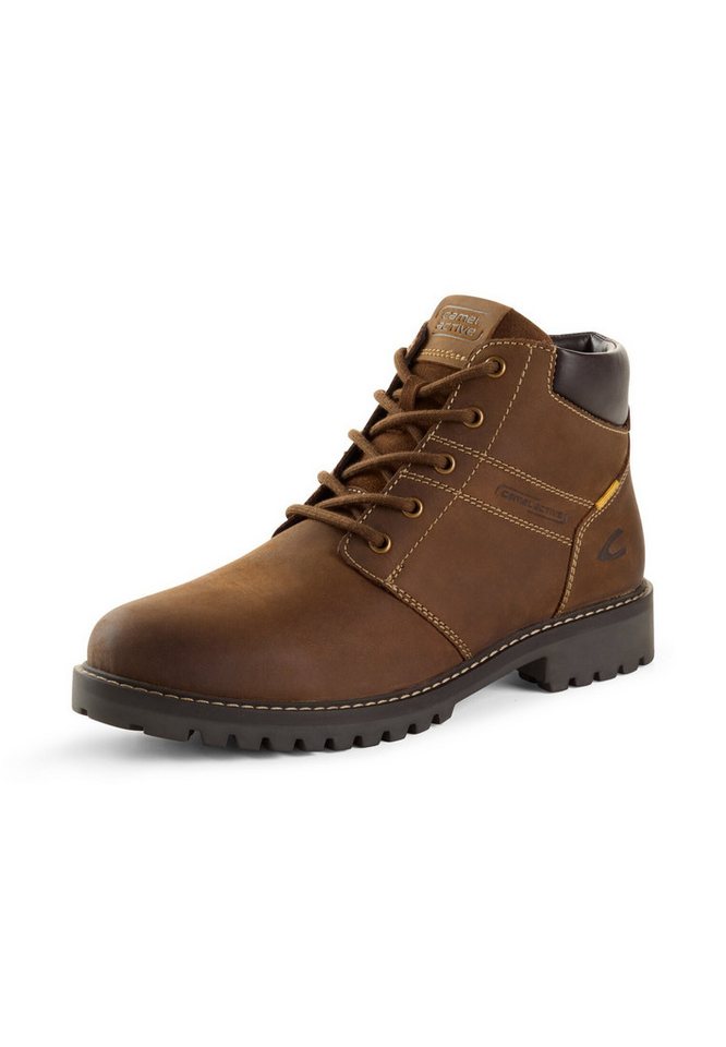 camel active Boots crazy horse/split TAN Schnürboots – Bild 3 von 5