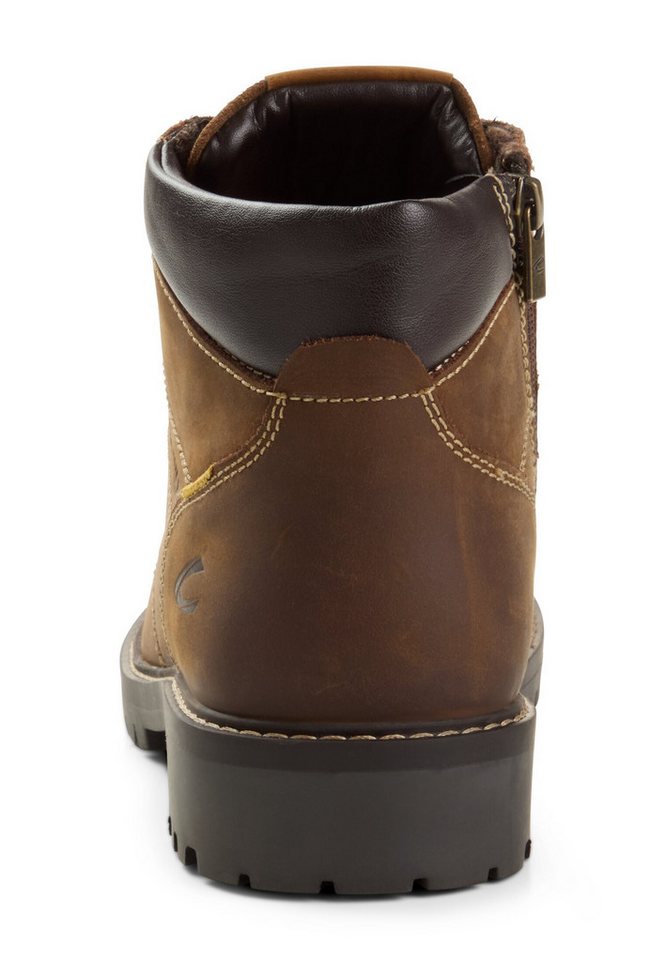 camel active Boots crazy horse/split TAN Schnürboots – Bild 4 von 5