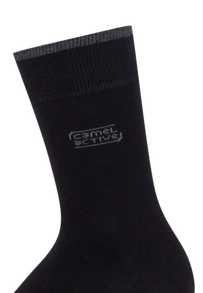 camel active Freizeitsocken aus biologischer Baumwolle – Schwarz, Grau und Blau (6-Paar, 6 Paar) Logoprägung – Bild 2 von 5