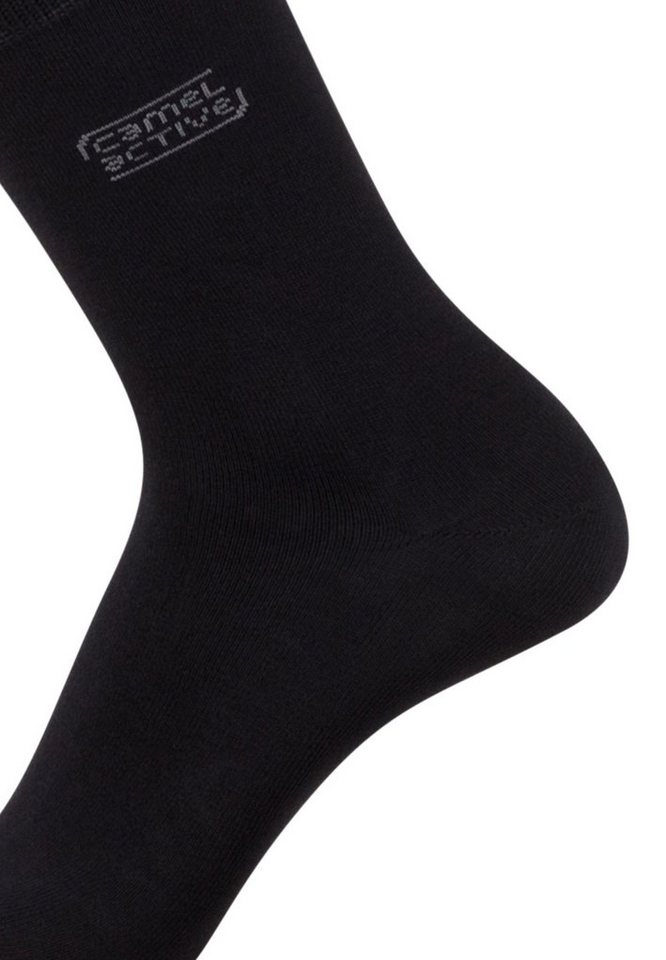 camel active Freizeitsocken aus biologischer Baumwolle – Schwarz, Grau und Blau (6-Paar, 6 Paar) Logoprägung – Bild 3 von 5