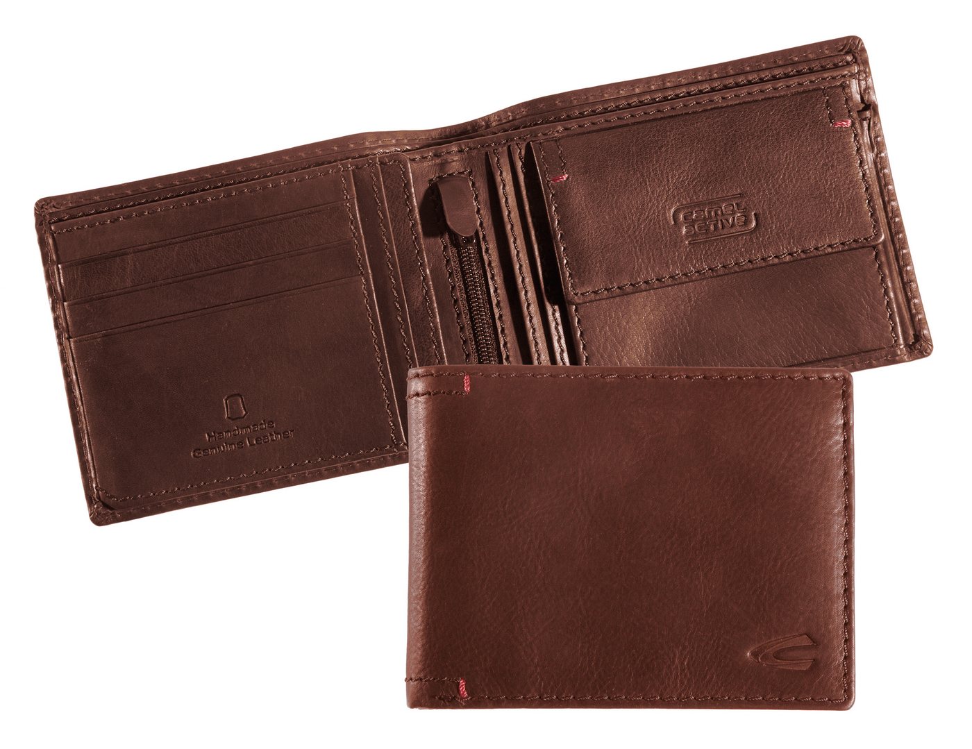 camel active Geldbörse Salamanca, Portemonnaie, Geldbeutel mit kontrastreichem Handstich-Detail – Bild 3 von 3