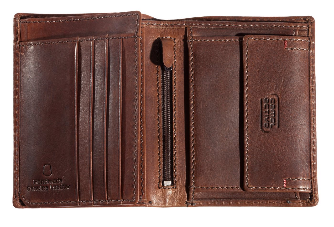 camel active Geldbörse Salamanca, Geldbeutel, Portemonnaie mit kontrastreichem Handstich-Detail – Bild 3 von 3