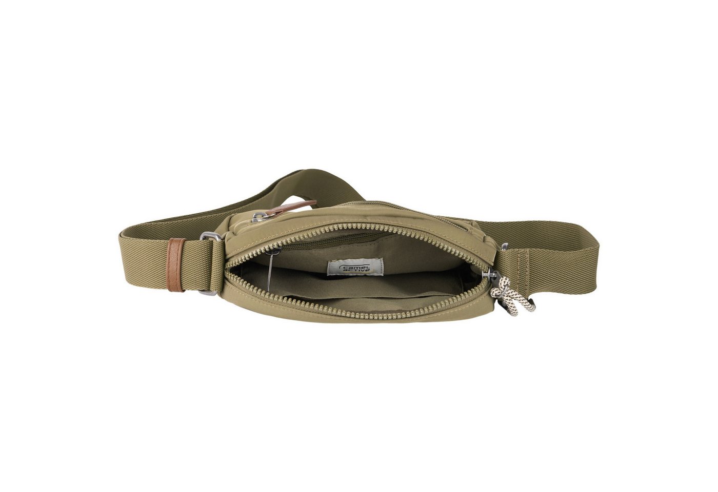 camel active Handtasche Aurum (Set, 2-tlg., abnehmbare Anhänger), aus recyceltem Polyester in Nylonstruktur, leicht & mit feinen Details – Bild 4 von 5