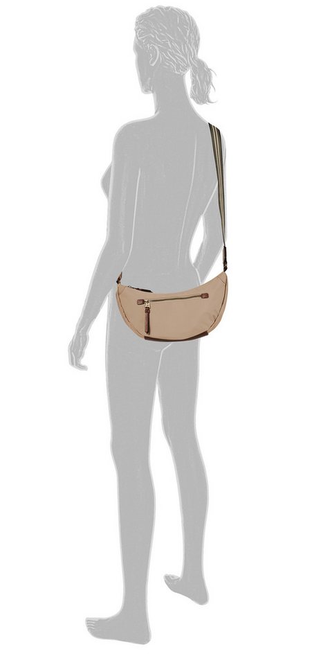 camel active Handtasche Bari, aus hochwertigem matten Nylon mit gestreiftem Gewebeband – Bild 3 von 5