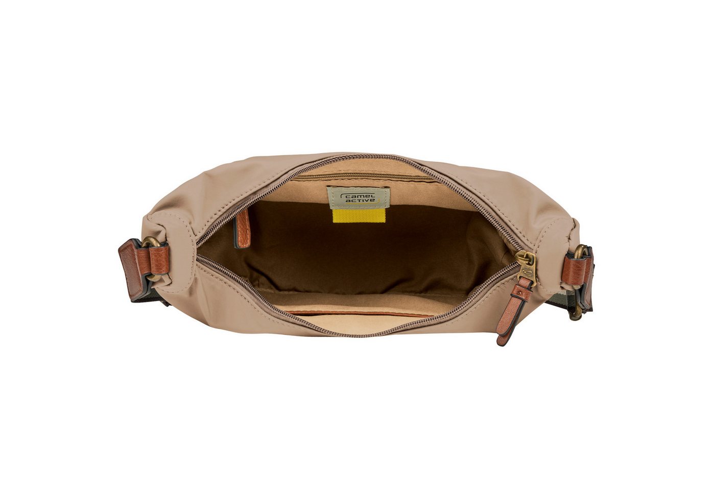 camel active Handtasche Bari, aus hochwertigem matten Nylon mit gestreiftem Gewebeband – Bild 5 von 5