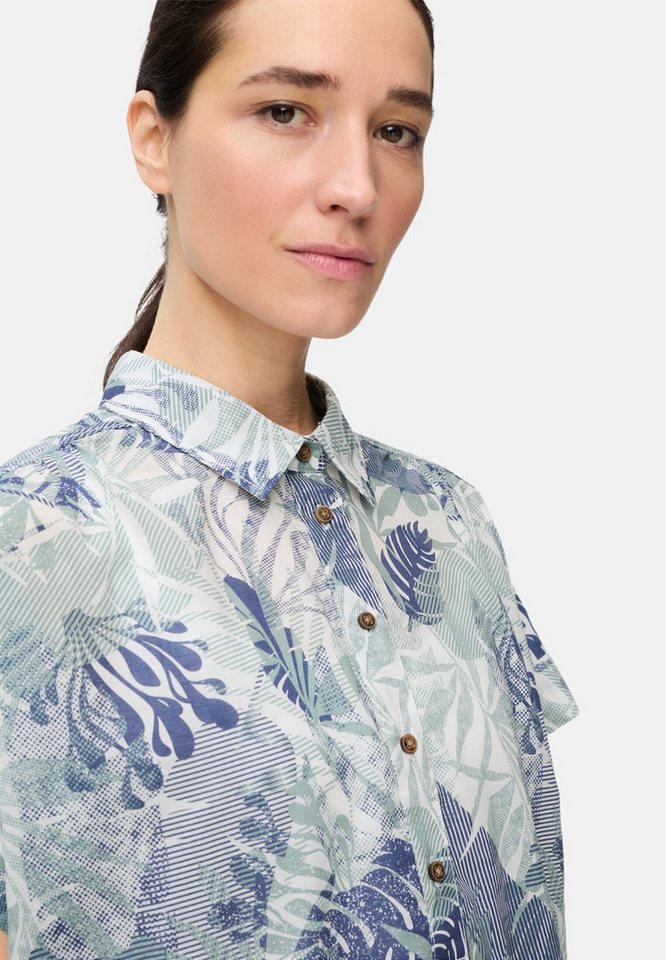 camel active Hemdbluse aus reiner Baumwolle Kurzarm Allover Print – Bild 5 von 5