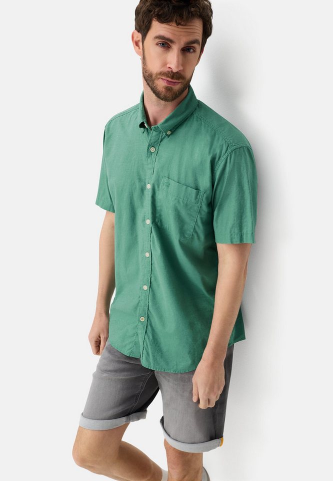 camel active Kurzarmhemd aus Leinenmix Kurzarm Button-Down – Bild 4 von 5