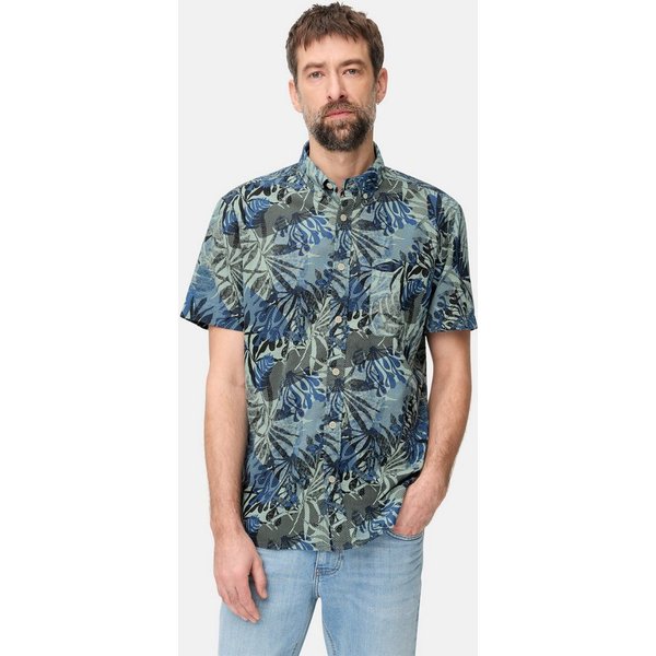 camel active Kurzarmhemd aus reiner Baumwolle Kurzarm Button-Down