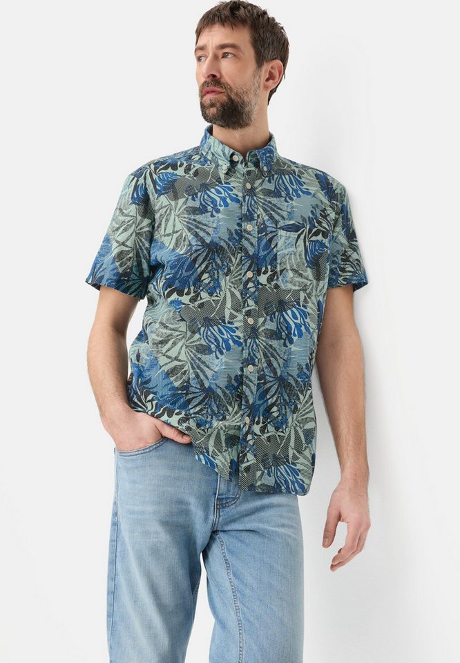 camel active Kurzarmhemd aus reiner Baumwolle Kurzarm Button-Down – Bild 4 von 5