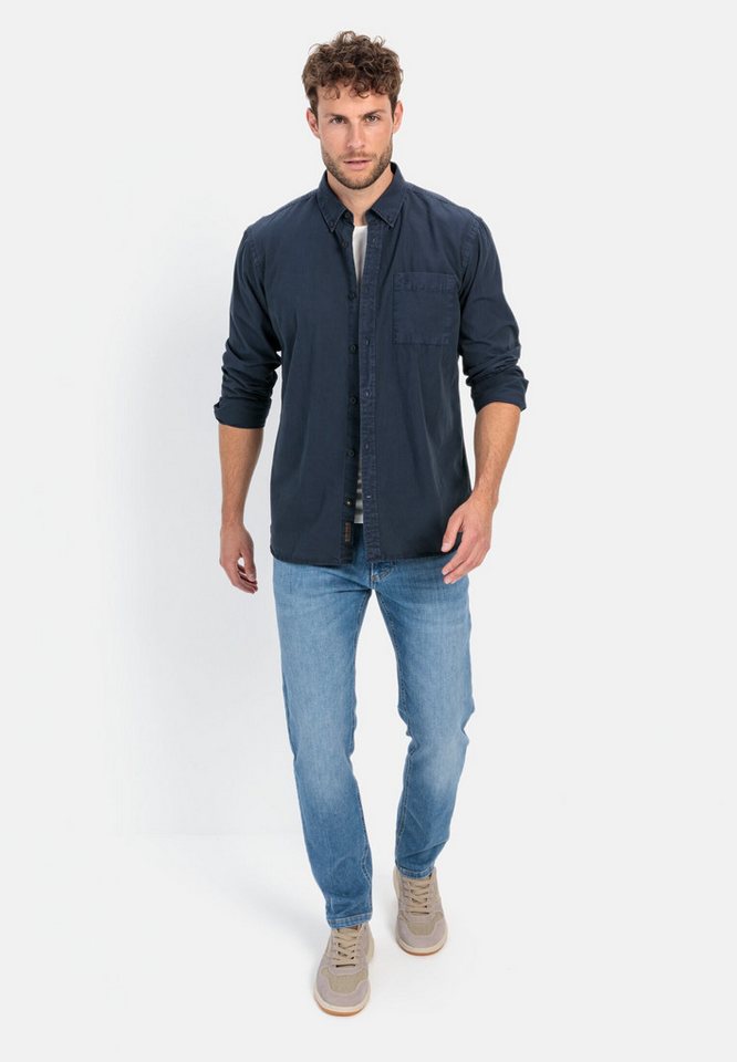 camel active Langarmhemd aus reiner Baumwolle Langarm Button-Down – Bild 3 von 5