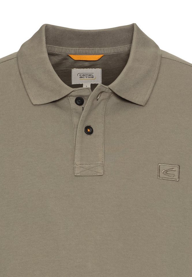 camel active Poloshirt normale Passform, Polokragen, 2-Knopf-Form, mit Logo-Stickerei – Bild 3 von 4