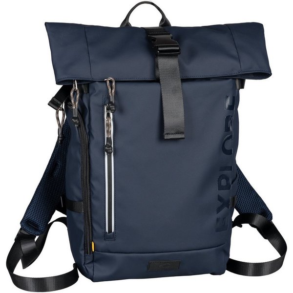 camel active Rucksack Explore, wasserabweisendes recyceltes Nylon und reflektierende Reißverschlüsse