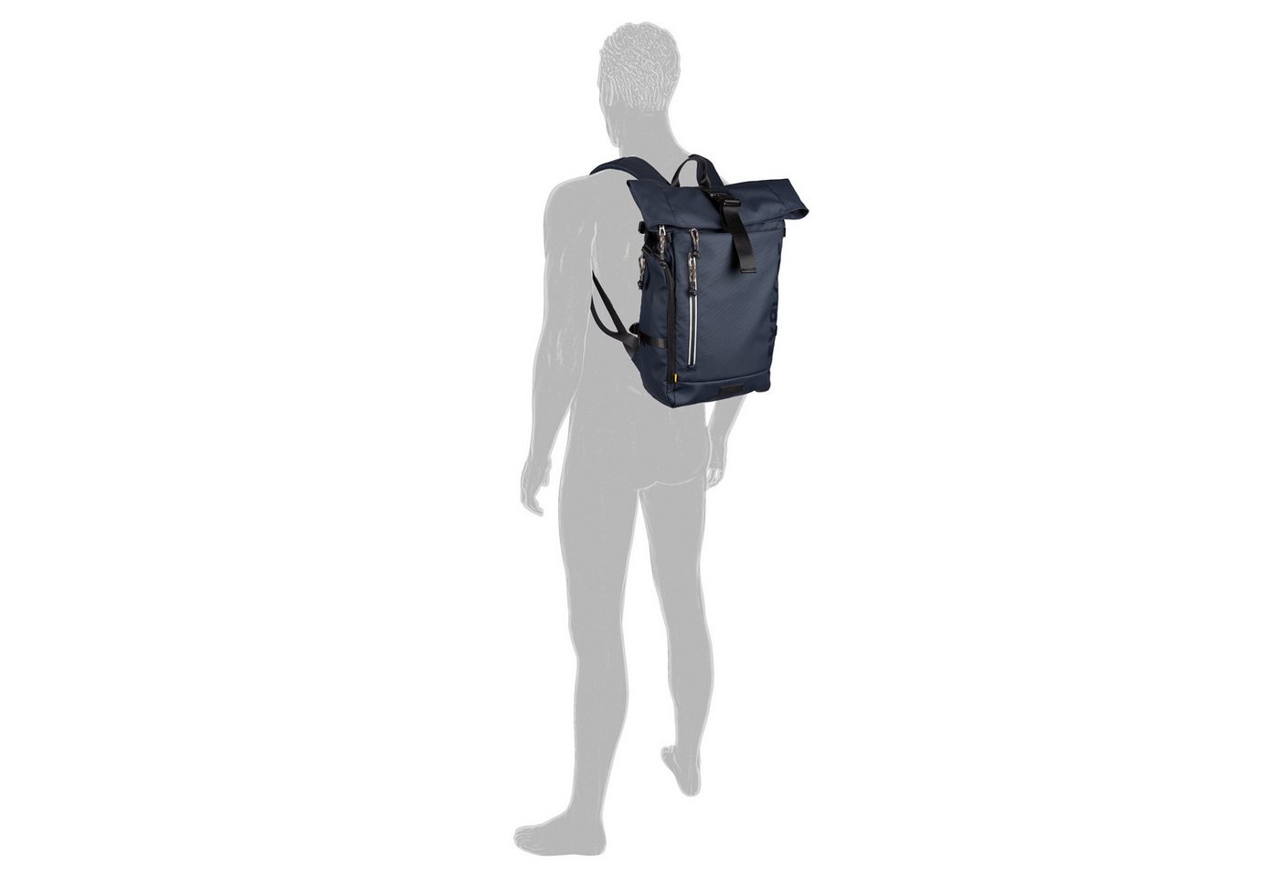 camel active Rucksack Explore, wasserabweisendes recyceltes Nylon und reflektierende Reißverschlüsse – Bild 2 von 5