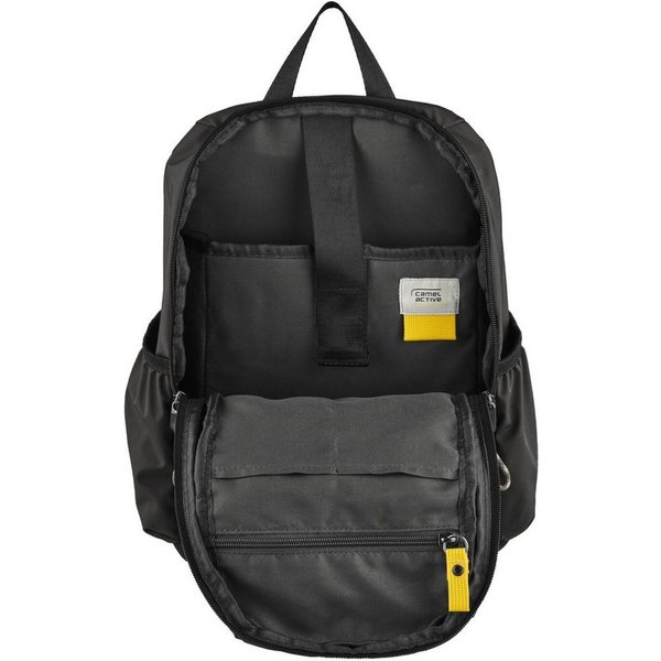 camel active Rucksack Terra, aus recyceltem Nylon und voluminös aufgesetzten Taschen