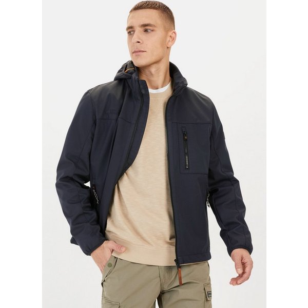 camel active Softshelljacke mit abnehmbarer Kapuze Langarm Reflektierende Details