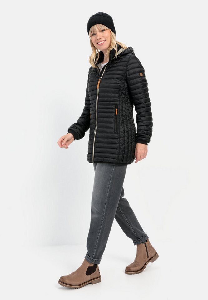 camel active Steppjacke aus recyceltem Polyamid Langarm Markenlogo – Bild 3 von 5
