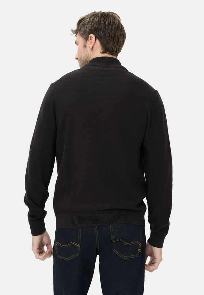 camel active Strickjacke aus reiner Baumwolle Langarm Stehkragen – Bild 2 von 5