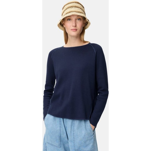 camel active Strickpullover mit Rundhalsausschnitt Langarm Markenlabel