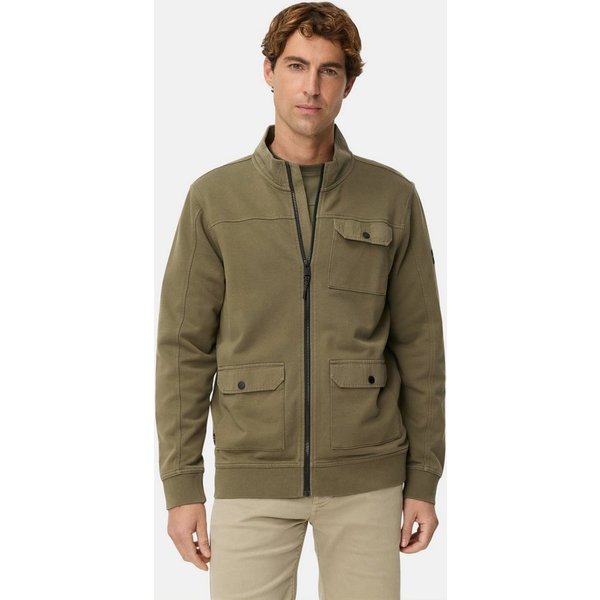 camel active Sweatjacke mit Kontrastdetails Langarm