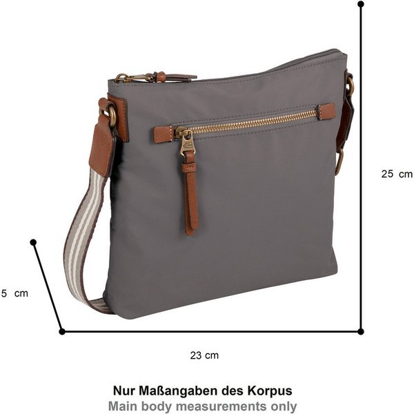 camel active Umhängetasche Bari, aus hochwertigem matten Nylon mit gestreiftem Gewebeband