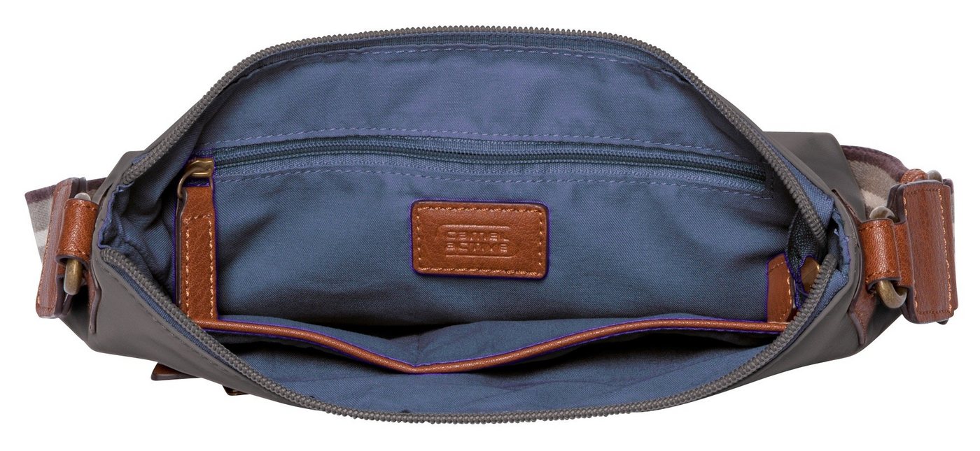 camel active Umhängetasche Bari, aus hochwertigem matten Nylon mit gestreiftem Gewebeband – Bild 3 von 3