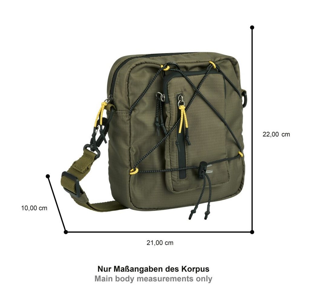 camel active Umhängetasche Shores (Set, 2-tlg., abnehmbare Reißverschlusstasche vorne), Ultraleicht mit sportiver Schnürung abnehmbare Pouch & Reflektdetails – Bild 2 von 5