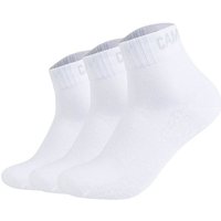 CAMP DAVID Herren Quartersocken, 3er Pack - Action-Mesh Cotton Quarter 3P, Logo, Größe 39-42 in Weiß