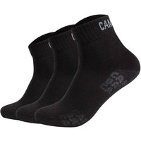 CAMP DAVID Herren Quartersocken, 3er Pack - Action-Mesh Cotton Quarter 3P, Logo, Größe 39-42 in Schwarz