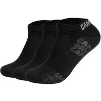 CAMP DAVID Herren Sneakersocken, 3er Pack - Action-Mesh Cotton Sneaker 3P, Logo, Größe 39-42 in Schwarz
