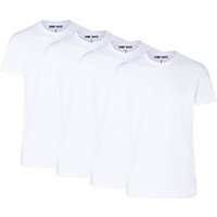 CAMP DAVID Herren T-Shirts, 4er Pack - Crew Neck T-Shirt 4P, Cotton Stretch, Größe L in Weiß