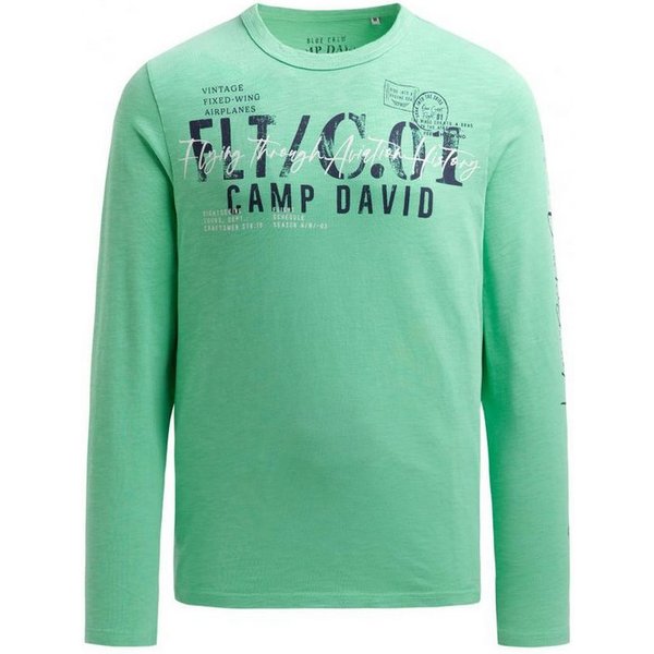 CAMP DAVID Langarmshirt mit Used Prints
