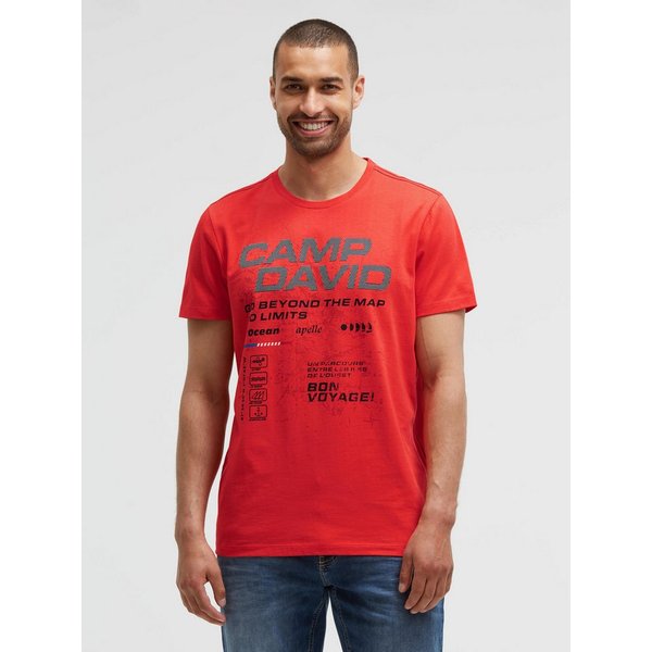 CAMP DAVID Rundhalsshirt mit Kontrastnähten
