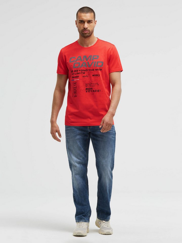 CAMP DAVID Rundhalsshirt mit Kontrastnähten – Bild 3 von 5