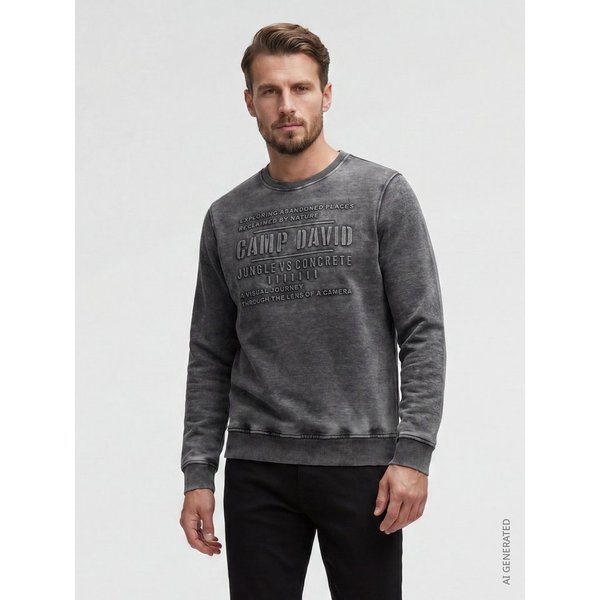CAMP DAVID Sweater mit Ausbrenner-Effekten