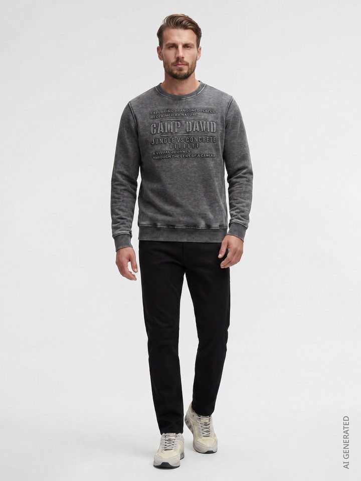 CAMP DAVID Sweater mit Ausbrenner-Effekten – Bild 3 von 5