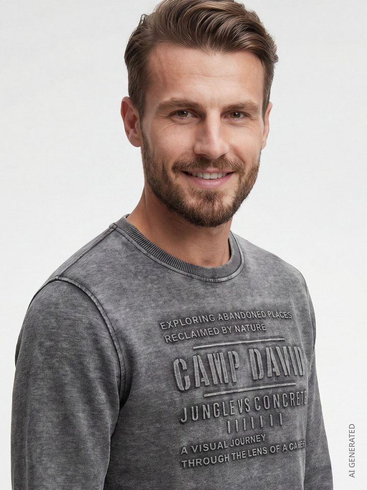 CAMP DAVID Sweater mit Ausbrenner-Effekten – Bild 4 von 5