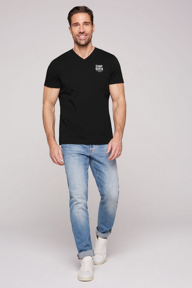 CAMP DAVID V-Shirt mit Elasthan-Anteil – Bild 3 von 5