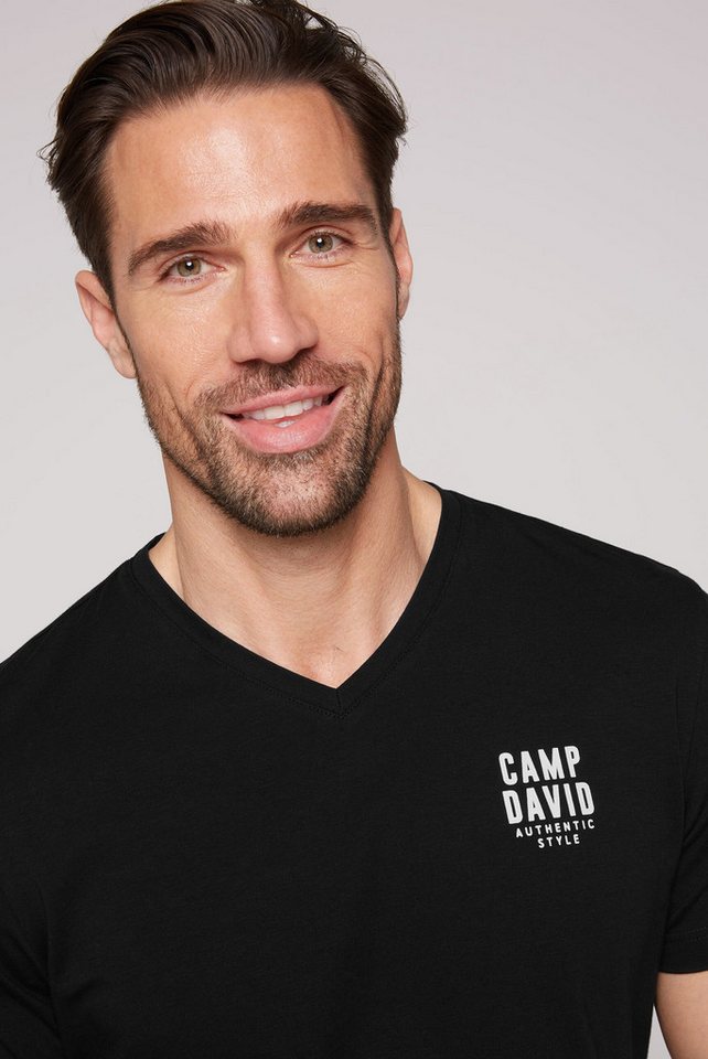 CAMP DAVID V-Shirt mit Elasthan-Anteil – Bild 4 von 5