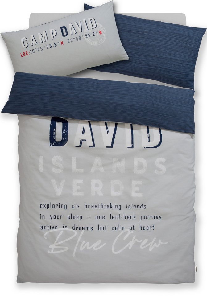 CAMP DAVID Wendebettwäsche Jerre, Renforcé, 2 teilig, NEUHEIT! Bettwäsche ab 135x200cm, mit Schriftzug – Bild 2 von 3