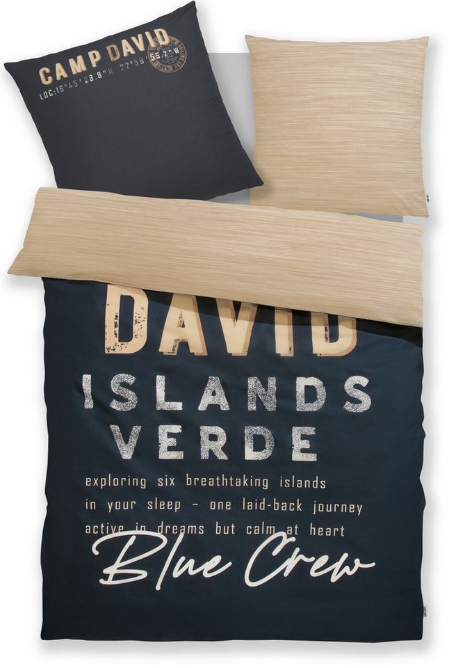 CAMP DAVID Wendebettwäsche Jerre, Renforcé, 2 teilig, NEUHEIT! Bettwäsche ab 135x200cm, mit Schriftzug – Bild 2 von 3