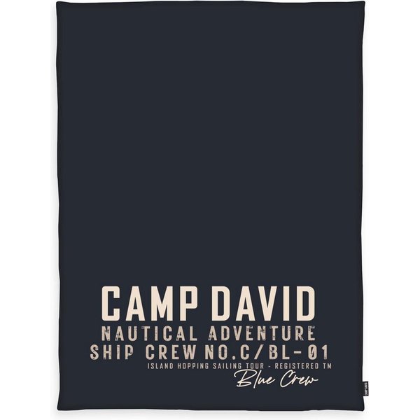 Wohndecke Blue Crew Navy, CAMP DAVID, gewebtes Label